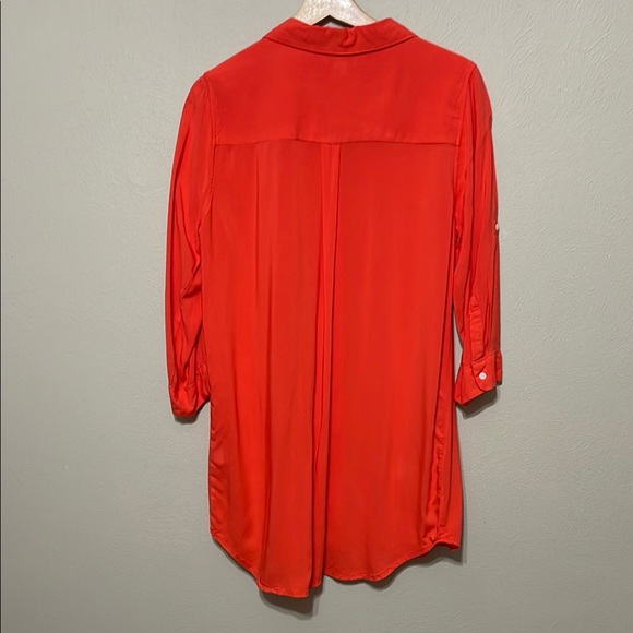 Women's Red Button Down Shirt - Picture 3 of 8